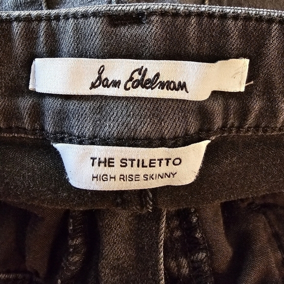 Sam Edelman "The Stiletto" High Rise Skinny Black  Raw Hem Size 27 - Picture 7 of 9